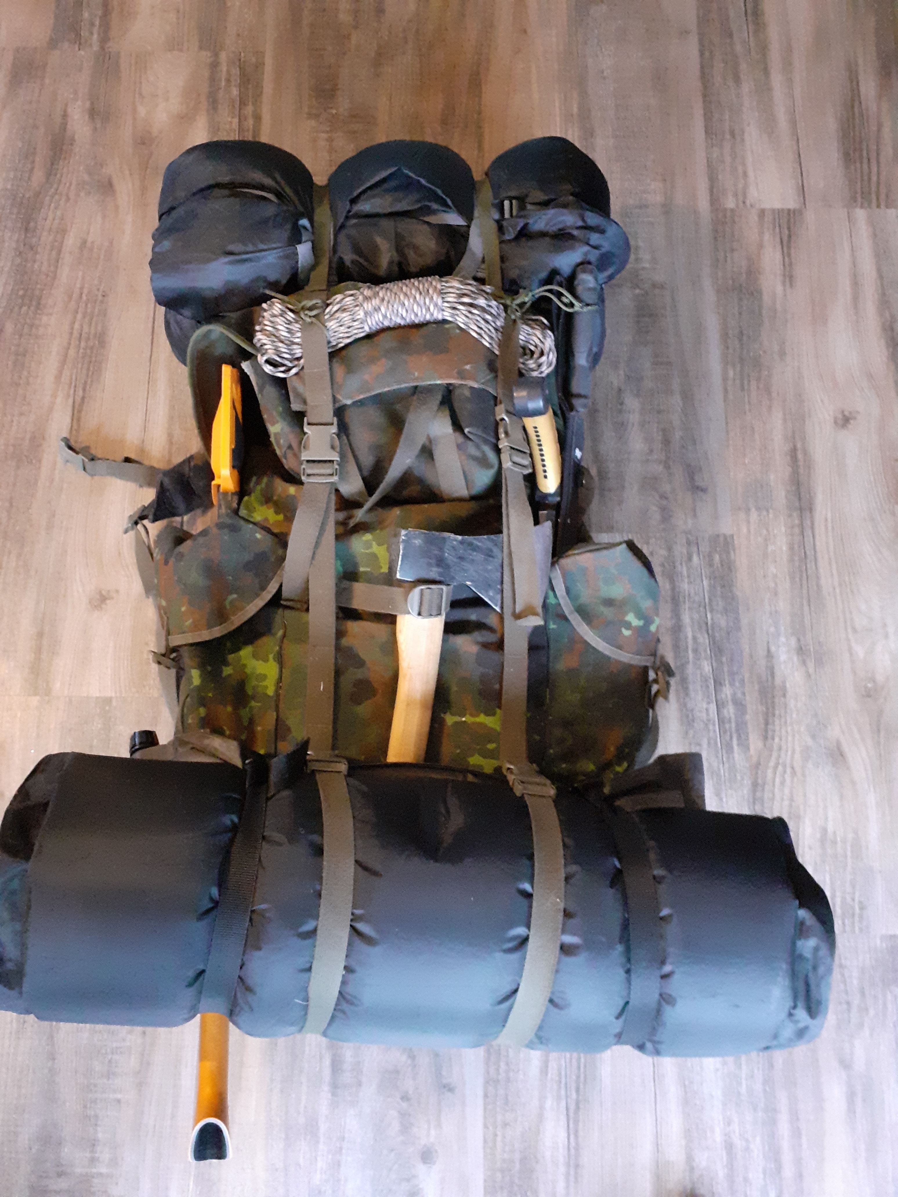 Rucksack gepackt